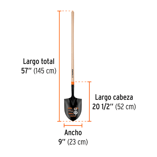 Pala de Irrigación T-2000 Mango Largo de 45