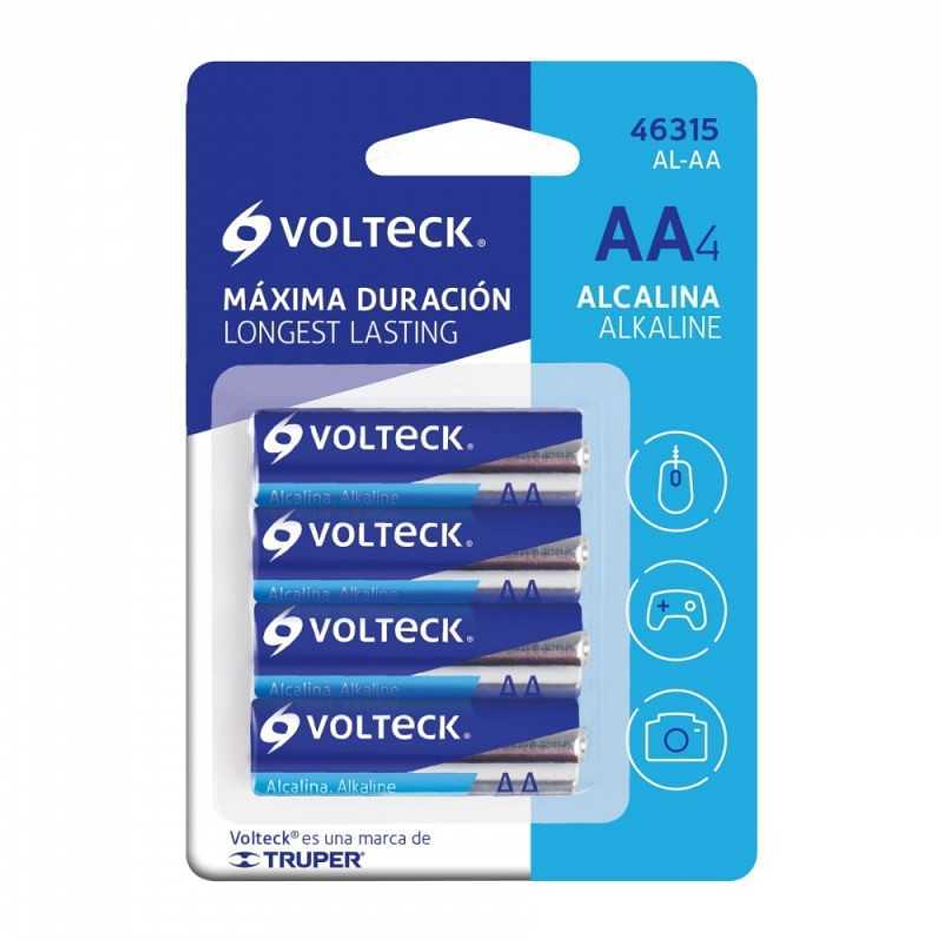 BLISTER CON 4 PILAS ALCALINAS AA VOLTECK 1