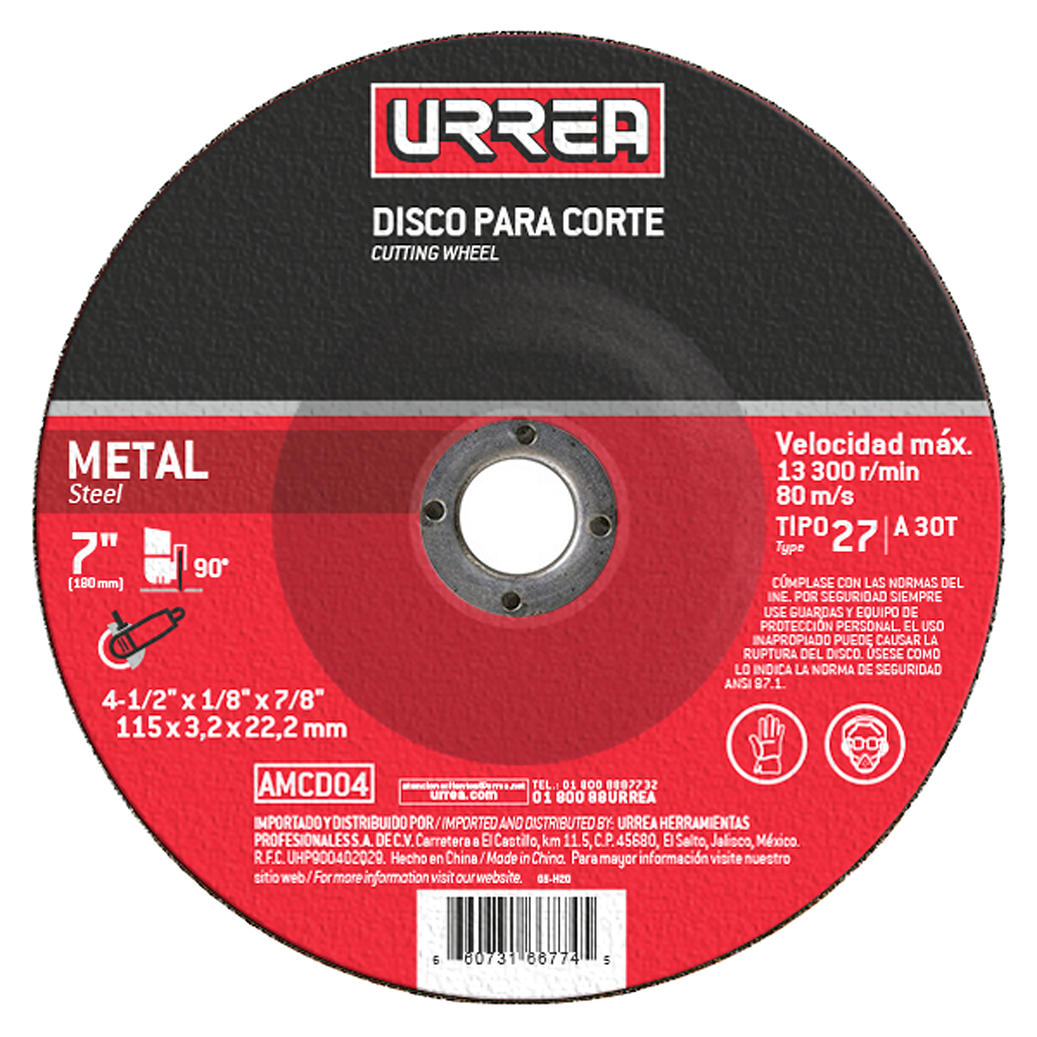 DISCO ABRASIVO T 27 PARA METAL 4 1/2