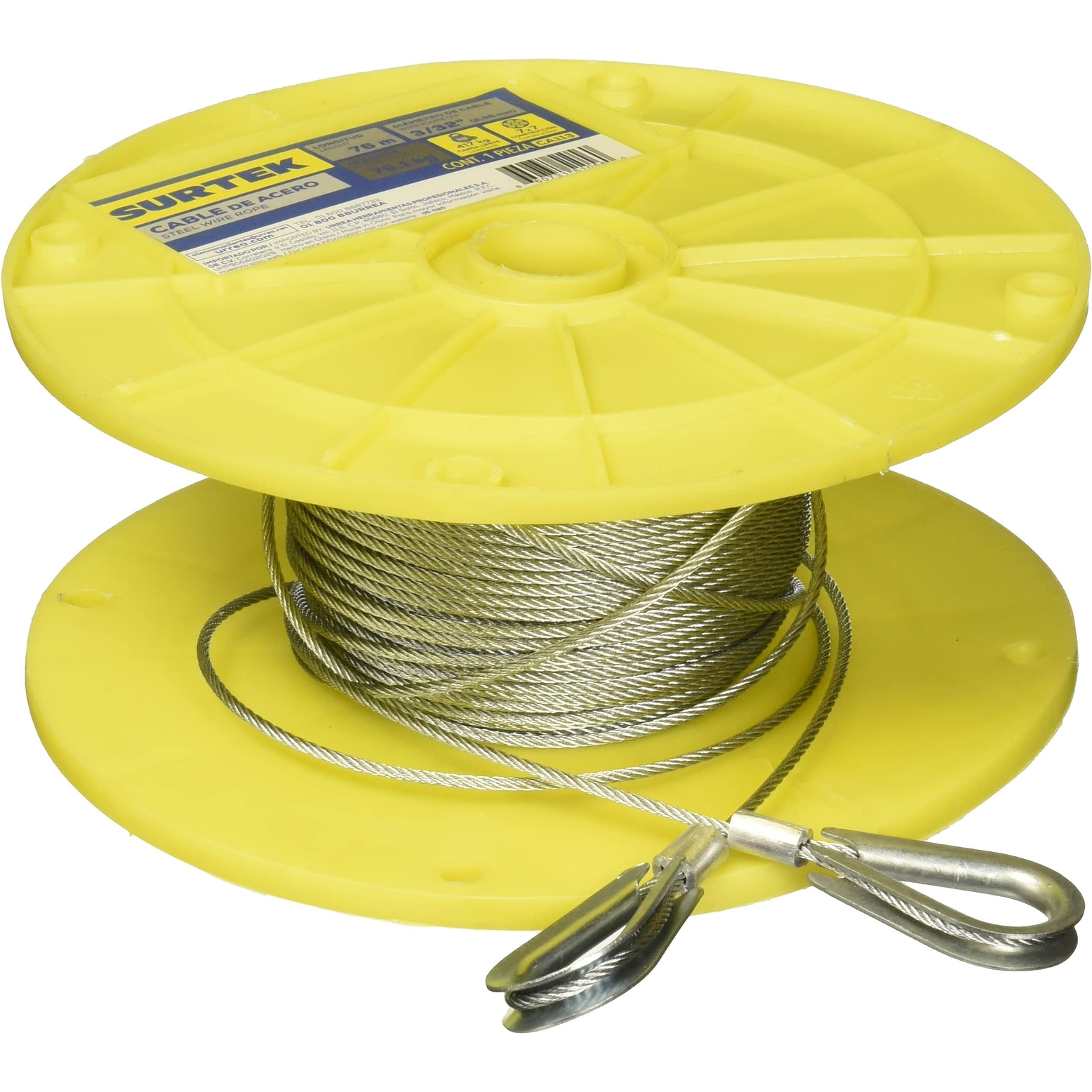 Cable de acero con guardacabo 1/16