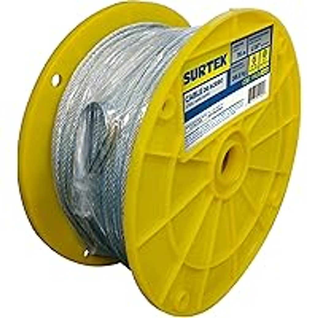 Cable de acero con guardacabo 1/8