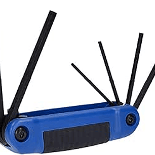 Juego de llaves hexagonales tipo navaja métricas 3 a 10 mm estuche bimaterial, 6 pz