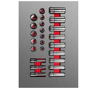 Juego de dados cortos y largos cuadro de 3/8