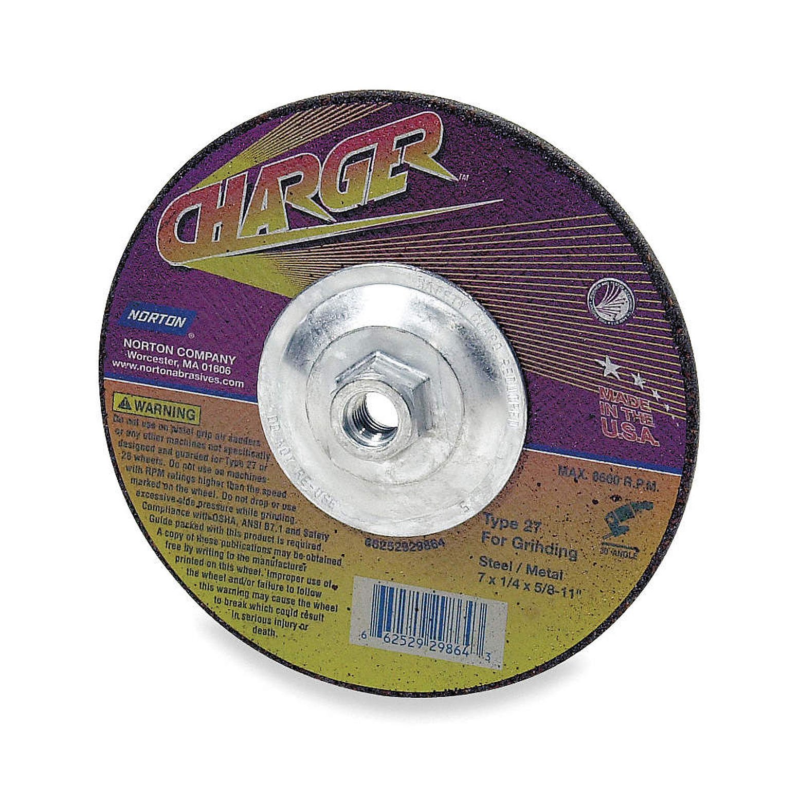 DISCO ABRASIVO DESBASTE 175 X 6 X 22.2 CHARGER (66252929865) 1