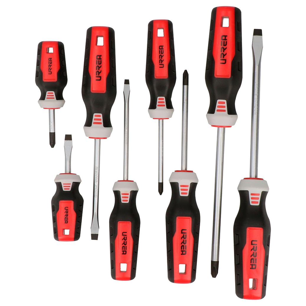 Juego de destornilladores con mango trimaterial combinados, 8 piezas 1