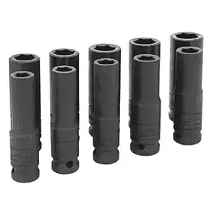 Juego de dados largos de impacto cuadro de 1/2