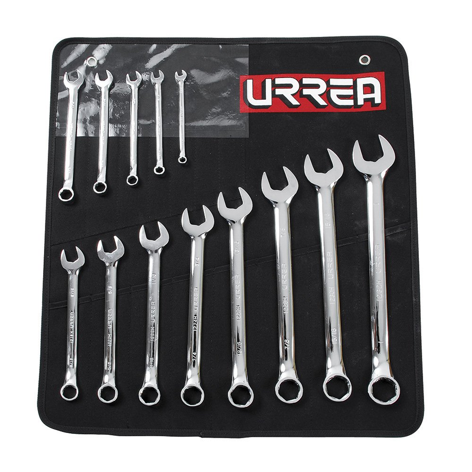 Juego de llaves combinadas pulido espejo en pulgadas, 6 puntas, 13 piezas 1