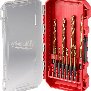 Juego de brocas de titanio SHOCKWAVE Impact Duty™ RED HELIX™ de 10 pzas