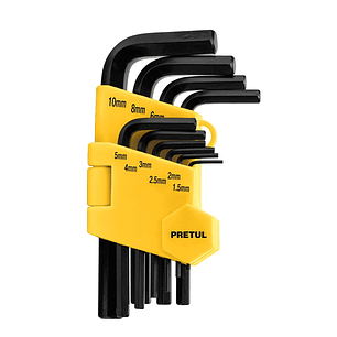 JUEGO DE LLAVES HEXAGONALES STANDARD CON ORGANIZADOR 10 PIEZAS