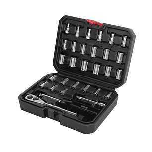 Juego de dados y accesorios cuadro de 1/4