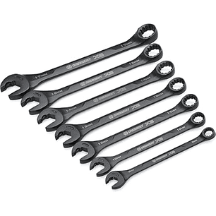 Juego de llaves combinadas  fosfatizadas en pulgadas, 12 puntas, 7 piezas