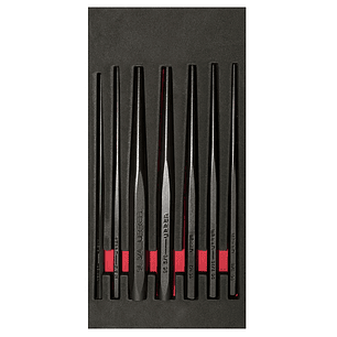 Juego de punzones guía botador largo, 7 piezas