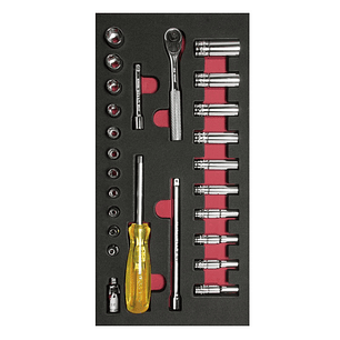 Juego de dados cortos y largos y accesorios cuadro de 1/4