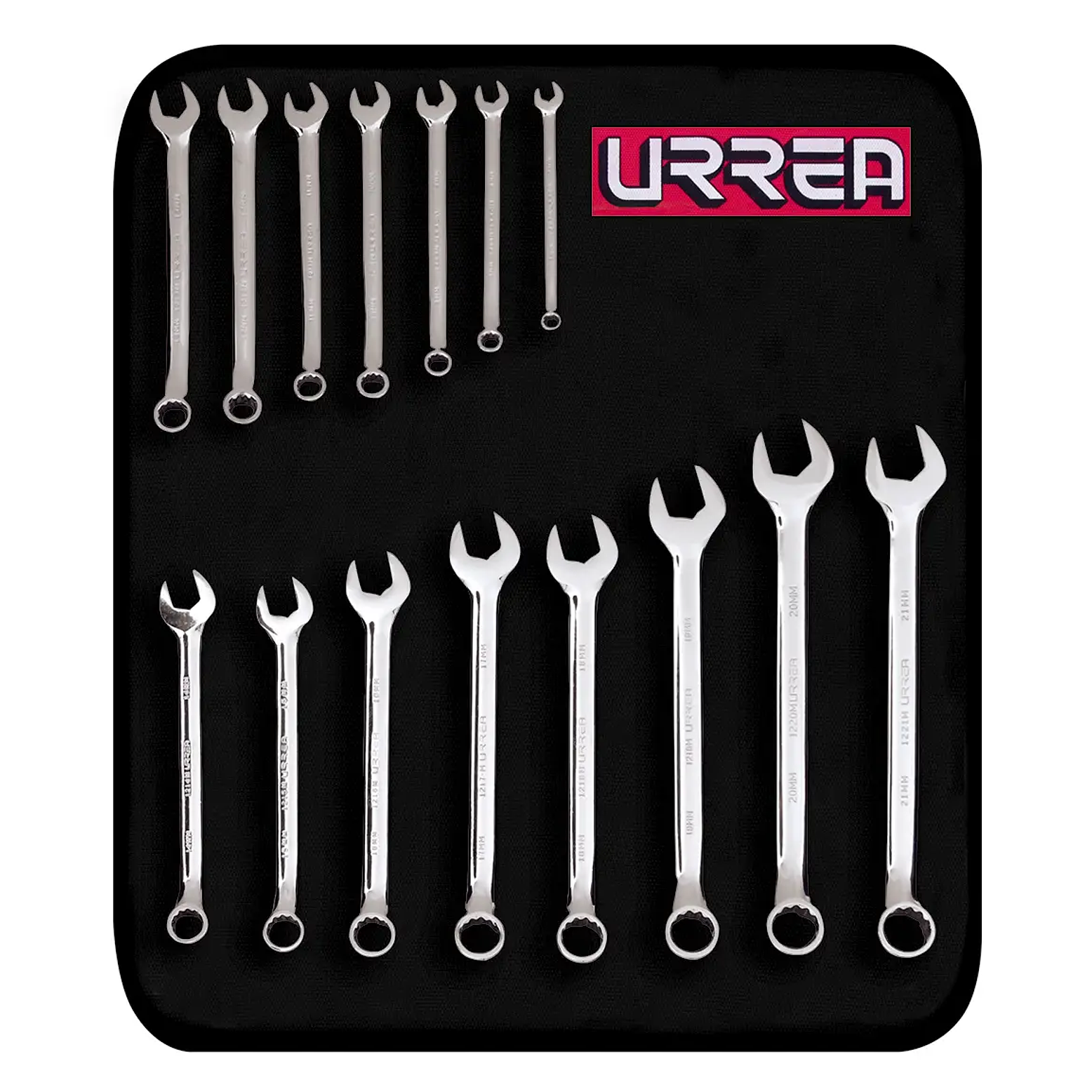 Juego de llaves combinadas pulido espejo métricas, 12 puntas, 15 piezas 1