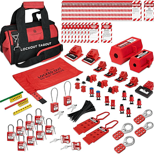 KIT DE BLOQUEO Y ETIQUETADO 90 DISPOSITIVOS LOTO CABLE DE BLOQUE CANDADOS LOTO BLOQUEO P/INTERRUP