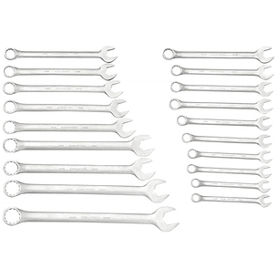 Juego de llaves combinadas pulido espejo métricas, 12 puntas, 19 piezas