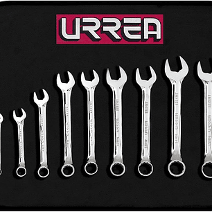 Juego de llaves combinadas cortas pulido espejo en pulgadas, 12 puntas, 9 piezas