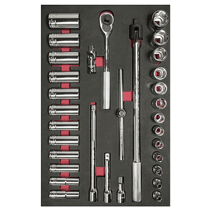 Juego de dados cortos y largos y accesorios de 1/2