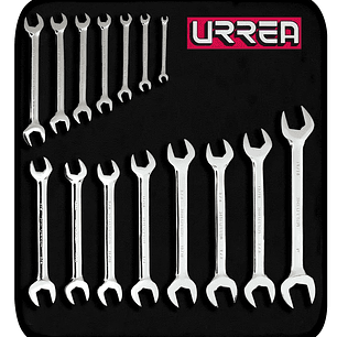 Juego de llaves españolas pulido espejo en pulgadas, 15 piezas