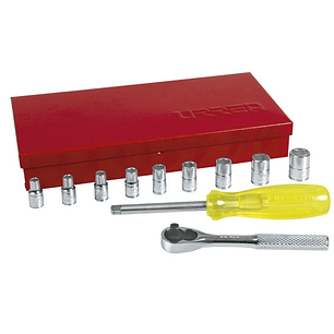 Juego de dados y accesorios cuadro de 1/4