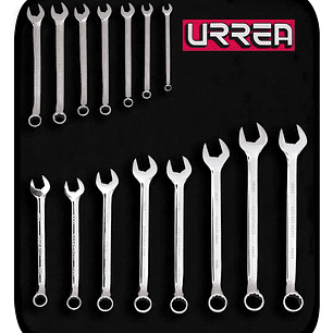 Juego de llaves combinadas pulido espejo métricas, 15 piezas
