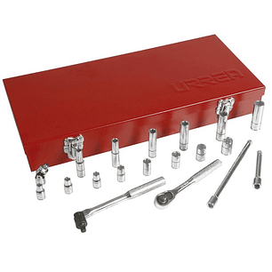 Juego de dados y accesorios cuadro de 1/4