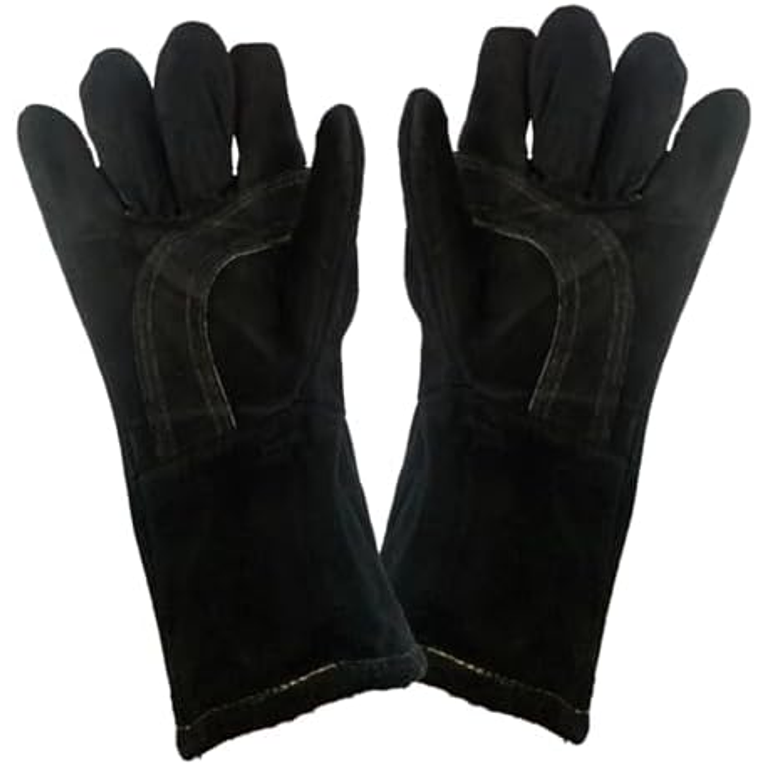 GUANTE TEJIDO NEGRO CON PALMA DE CARNAZA REFORZADO CON HILO KEVLAR 1