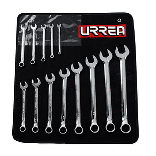 Juego de llaves combinadas pulido espejo métricas, 6 puntas, 13 piezas