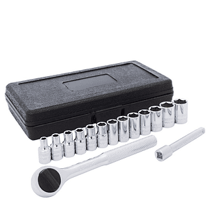 Juego de dados y accesorios cuadro de 1/4