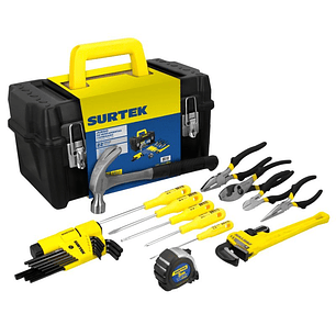 Juego combinado de herramienta con caja plástica, 22 piezas