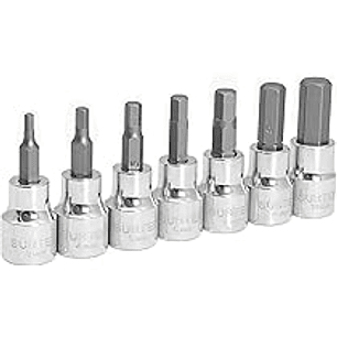 Juego de dados punta hexagonal cuadro de 3/8