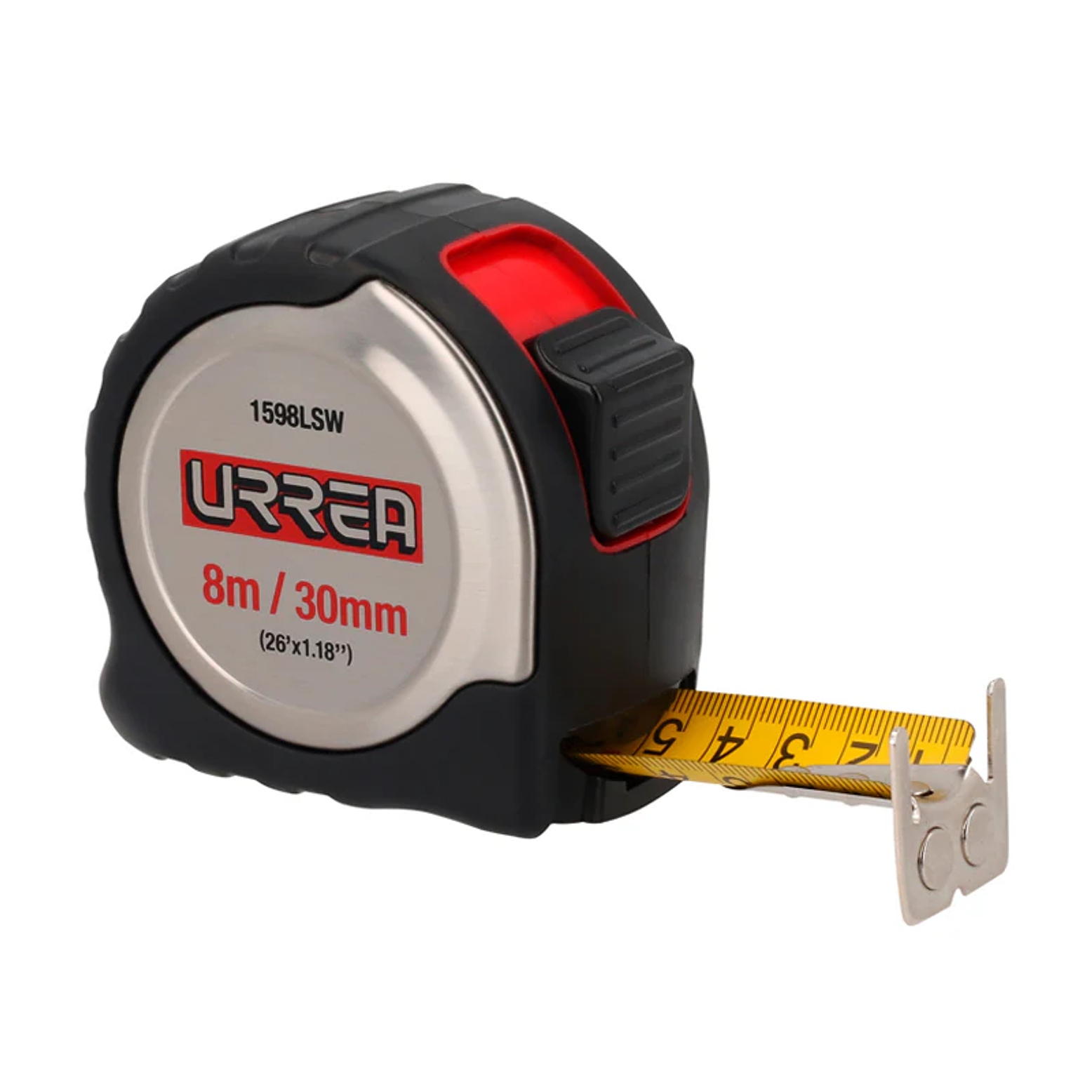 Flexómetro con carcasa de acero inoxidable 8 m x 30 mm 1