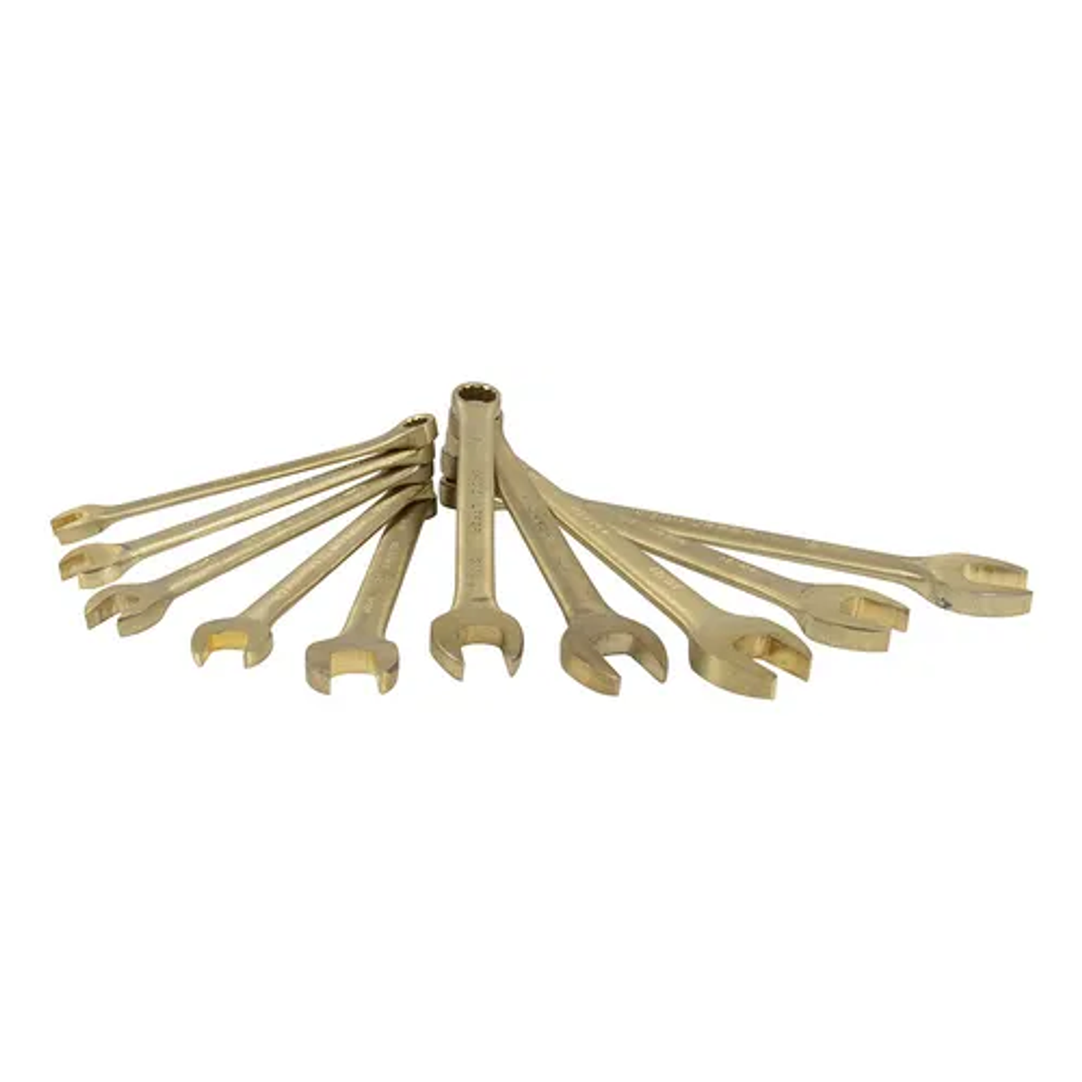 Juego de llaves combinadas de bronce aluminio antichispa métricas, 12 puntas, 10 piezas 1
