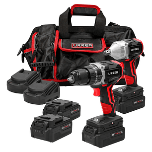 Juego de rotomartillo y pistola de impacto a batería Litio ion 18 V, 3 piezas