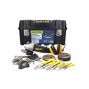 Juego combinado de herramienta con mini esmeriladora, 19 piezas