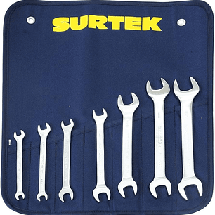 Juego de llaves españolas pulido espejo métricas, 7 piezas