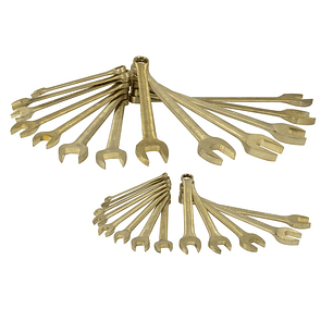 Juego de llaves combinadas de bronce aluminio antichispa métricas, 12 puntas, 26 piezas