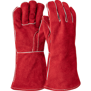 GUANTE DE SOLDADOR DE CUERO DE VACUNO DIVIDIDO DE GRADO SUPERIOR CON FORRO DE ALGODÓN Y COSTURAS DE KEVLAR® DUPONTTM