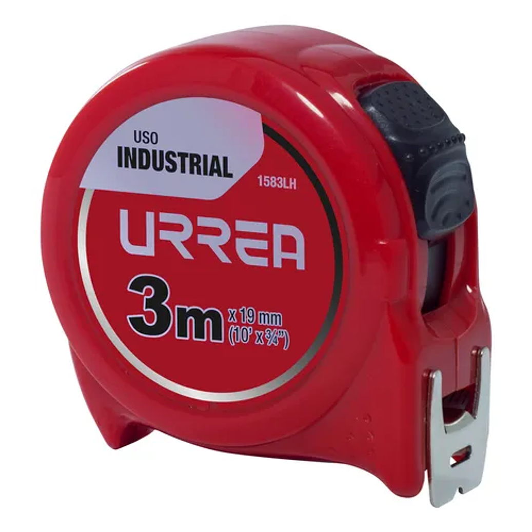 Flexómetro con carcasa de plástico 3 m x 19 mm en blíster 1