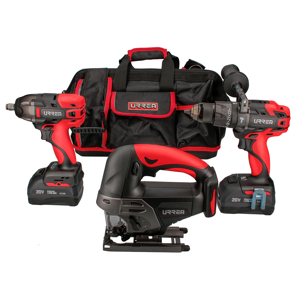 Juego de rotomartillo, pistola de impacto y sierra a batería Litio ion 20 V, 4 piezas 1