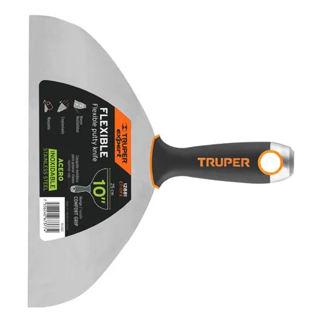 ESPATULA FLEXIBLE 10', ACERO INOXIDABLE, MANGO COMFORT GRIP 1