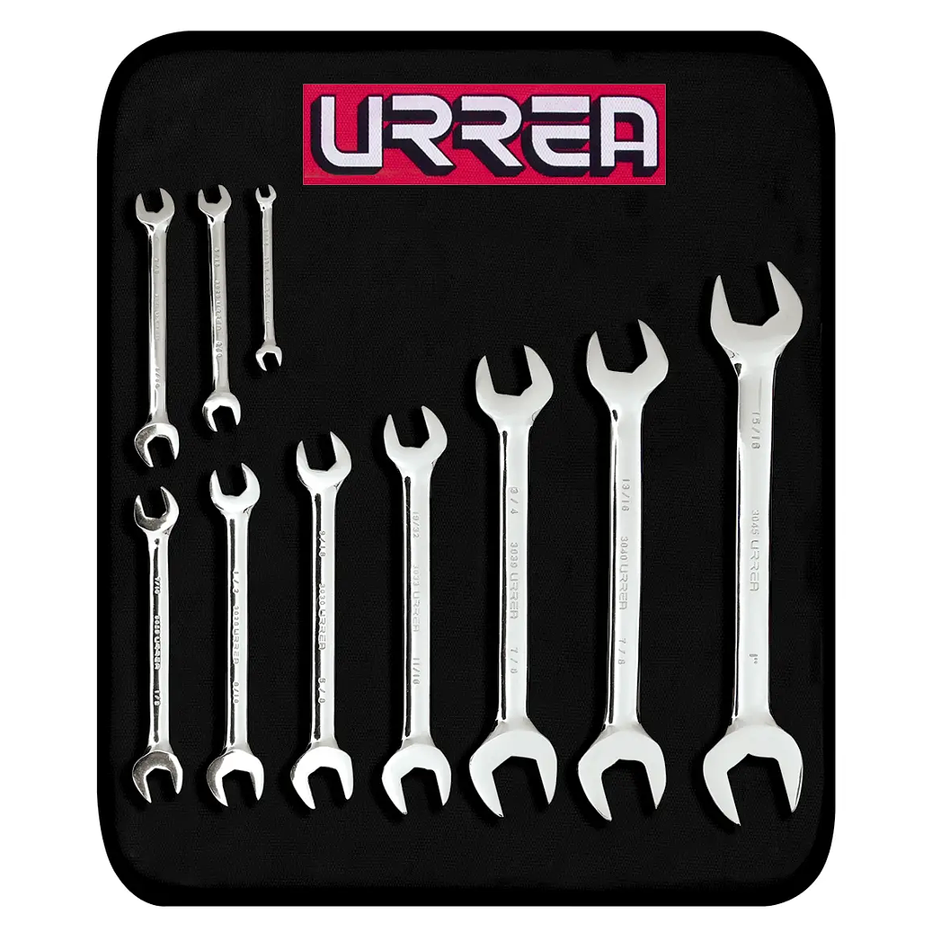 Juego de llaves españolas pulido espejo, en pulgadas, 10 piezas 1