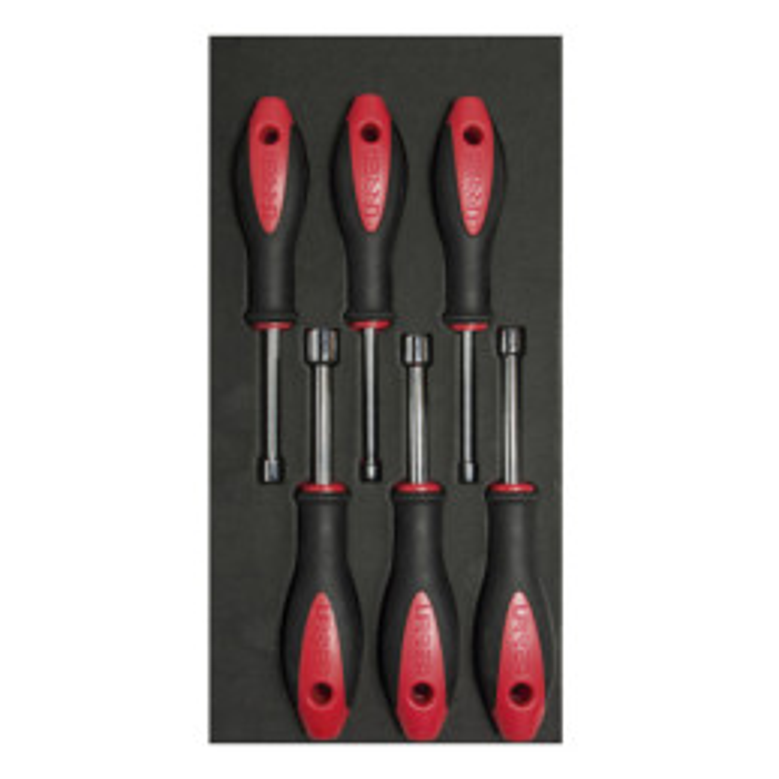 Juego de destornilladores mango bimaterial de caja en pulgadas bandeja EVA, 6 piezas 1