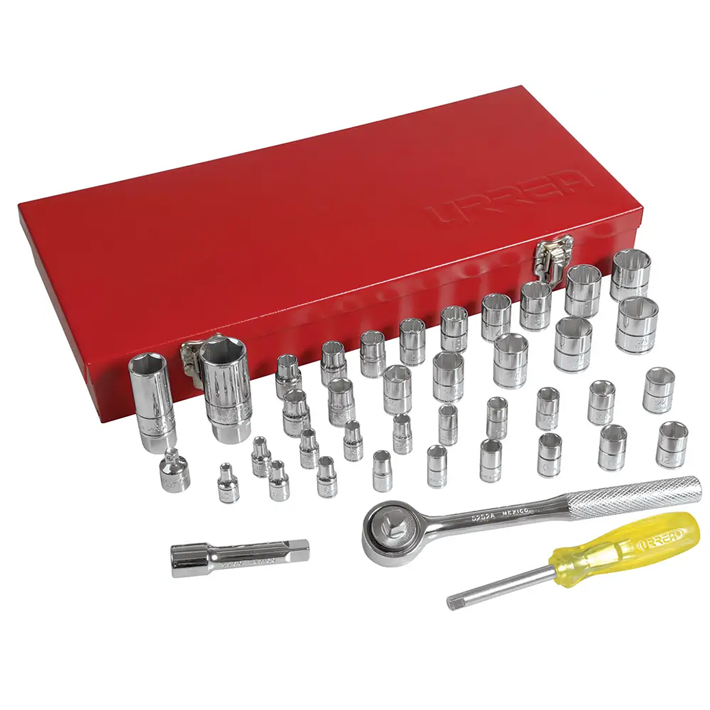 Juego de dados y accesorios cuadro de 1/4