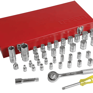 Juego de dados y accesorios cuadro de 1/4