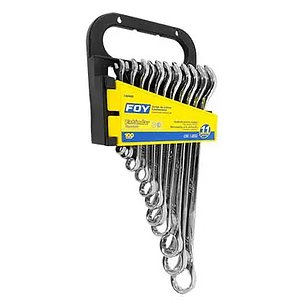 JUEGO DE LLAVES COMBINADAS ESTADAR Y MILIMETRICAS 22 PIEZAS FOY 140466