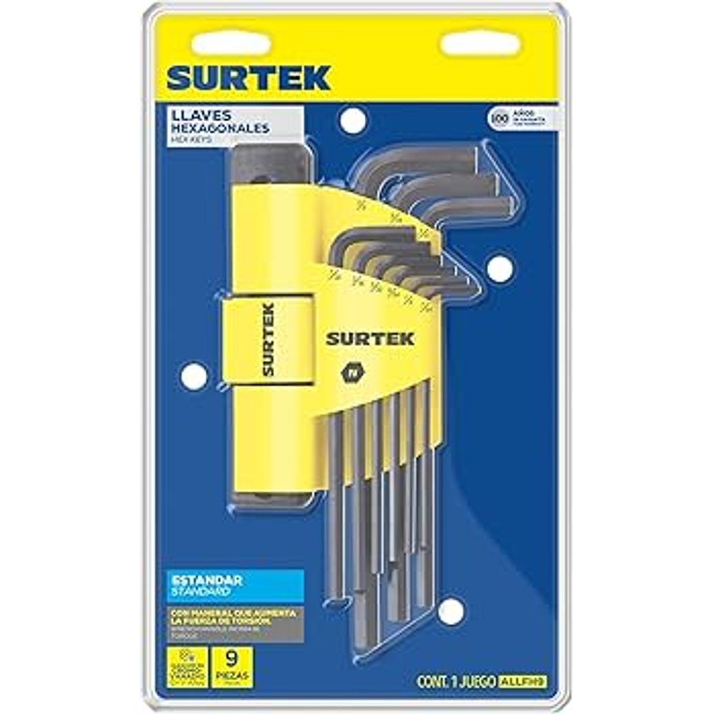 Juego de llaves extra largas hexagonales tipo 