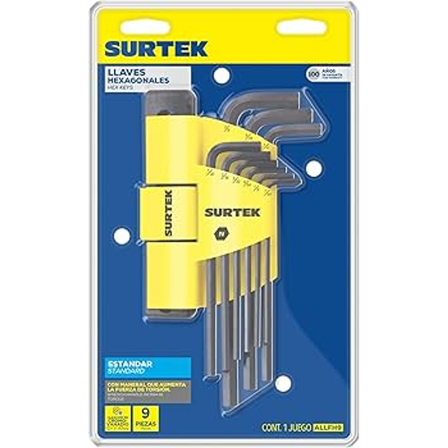 Juego de llaves extra largas hexagonales tipo 