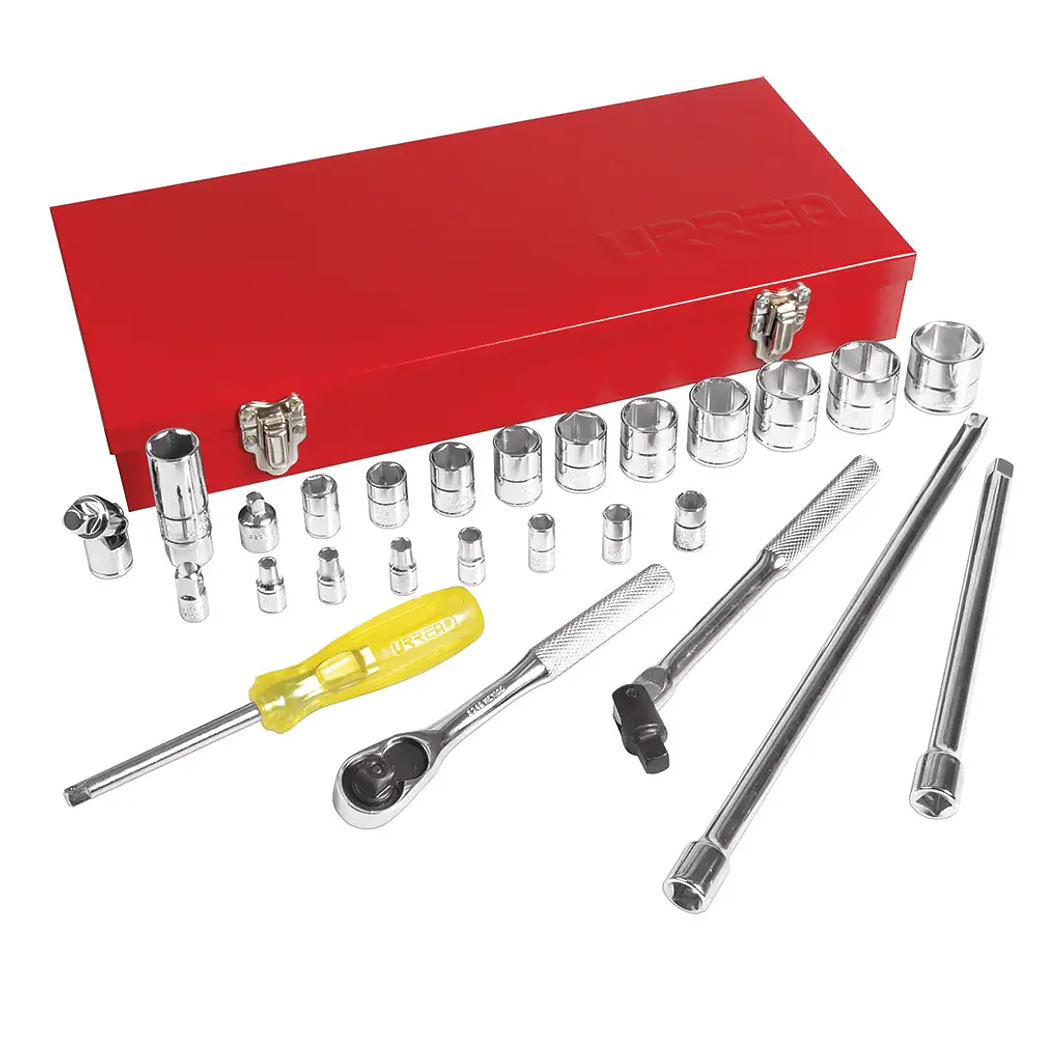 Juego de dados y accesorios cuadro de 1/4