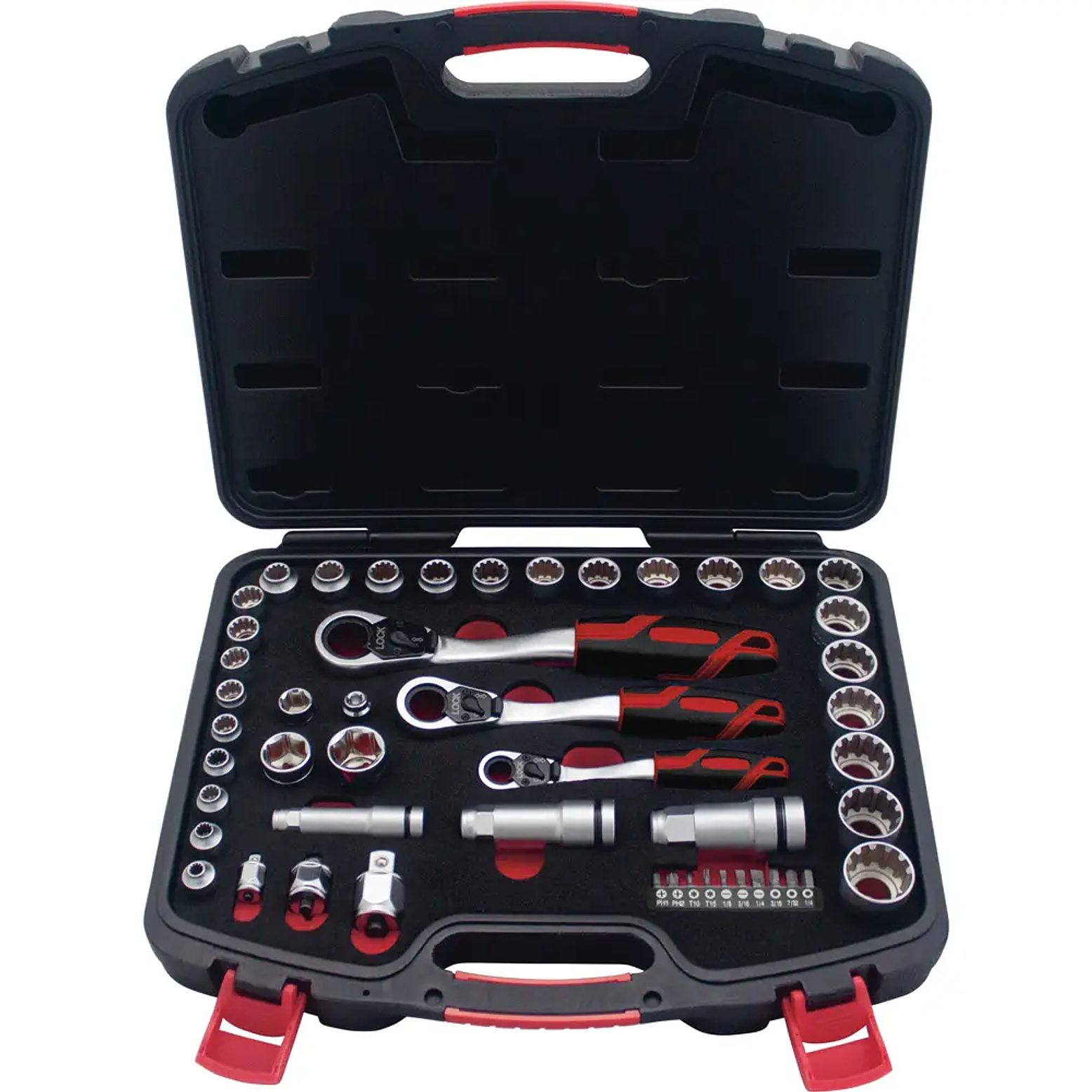 Juego de dados y accesorios cuadro de 1/4